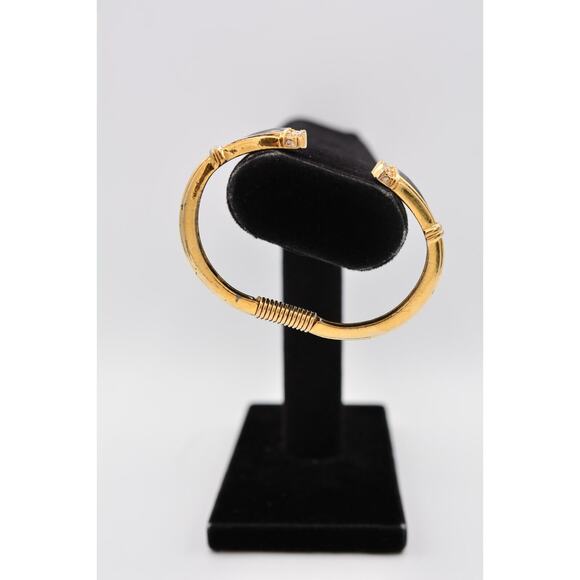 KJL For Avon Vintage Cuff Bangle Bracelet Rhinestone Enamel Signed AS IS BinAW - Picture 3 of 12